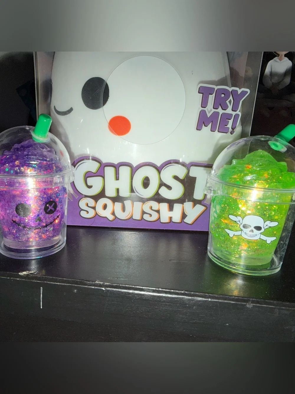 Set of 4 Mini Halloween Starbucks Style Squishy with case holders for squish